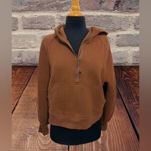 Women’s Lululemon Brown Half-Zip scuba hoodie pullover size xs/s